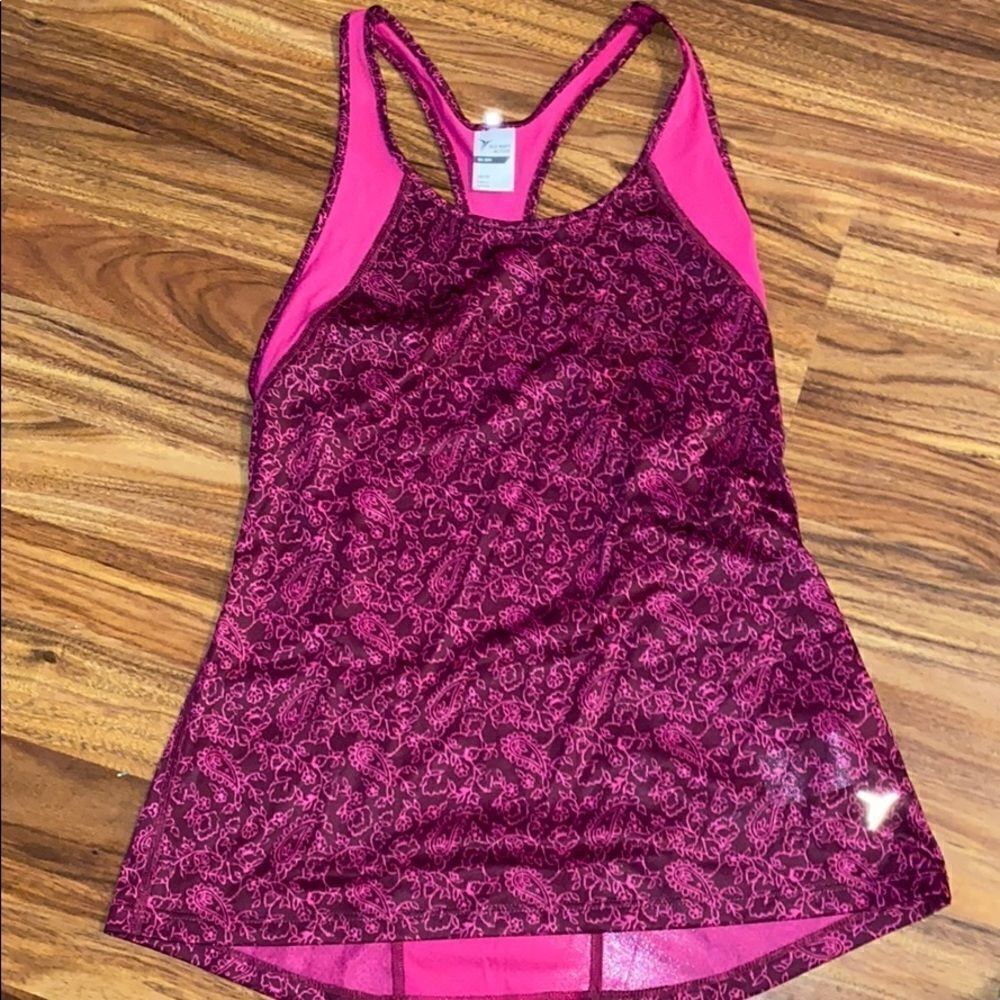 Old Navy Pink Paisley Active Tank Womens Size XS